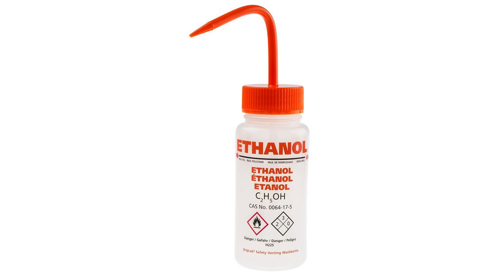 Spenderflasche, Quetschen, 250ml, Polyethylen niedriger Dichte (LDPE), Orange / Transparent Packung à 5 Stück